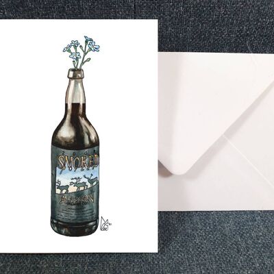 Alaska Forget-Me-Nots in Smoked Porter beer Greeting card