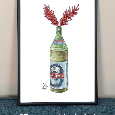 American Samoa Teuila in Vailima beer Art Print A4