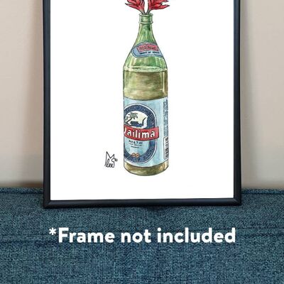 American Samoa Teuila in Vailima beer Art Print A3