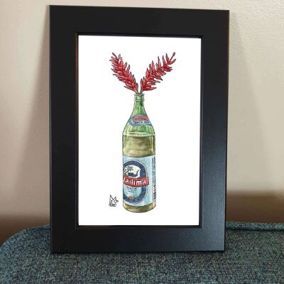 American Samoa Teuila in Vailima beer Framed 4x6" print