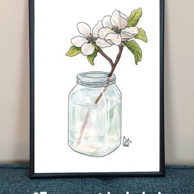 Arkansas Apple Blossom in Moonshine Art Print A3