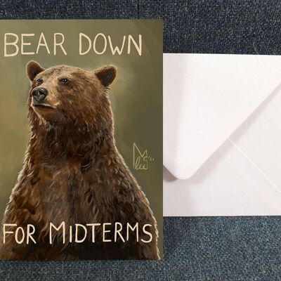 Bear Down for Midterms - Art Greeting card - Community TV