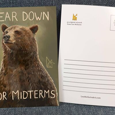 Bear Down for Midterms - Art Postcard - Community TV show