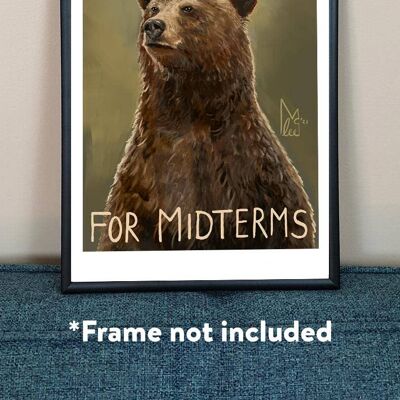 Bear Down for Midterms - Art Print - Community TV show - A3 paper size