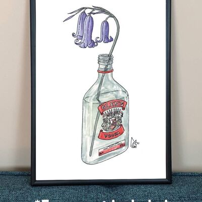 Bluebells in Glens Vodka Art Print - A3 paper size