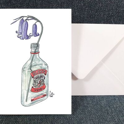 Bluebells in Glens Vodka Greeting card
