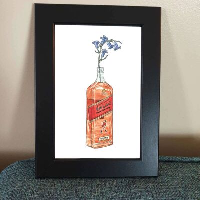 Bluebells in Johnnie Walker Red Label Framed 4x6" print