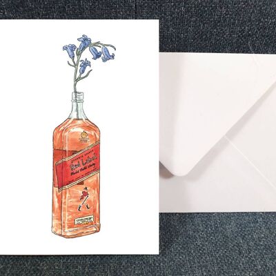 Bluebells in Johnnie Walker Red Label Greeting card