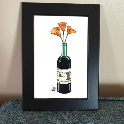 California Poppy in 1974 Stag's Leap Wine Framed 4x6" print