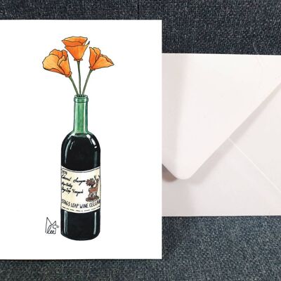 California Poppy in 1974 Stag's Leap Wine Greeting card
