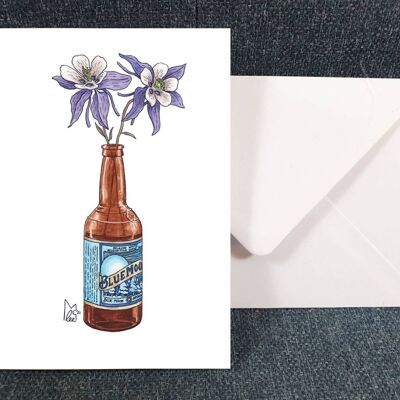 Colorado Rocky Mountain Columbine in Blue moon Greeting card