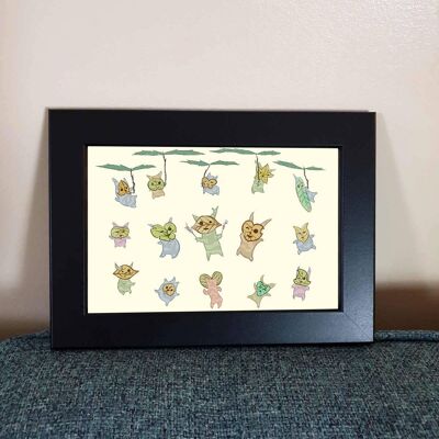 Dancing Koroks - Framed 4x6" Print - The Legend of Zelda