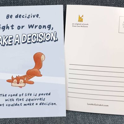 Decisions - Funny Art Postcard