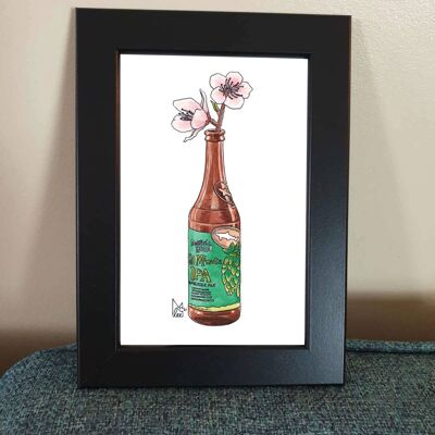 Delaware Peach Blossom in beer Framed 4x6" print