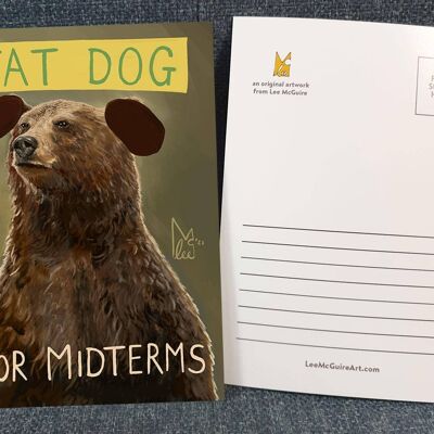 Fat Dog for Midterms - Art Postcard - Community TV show