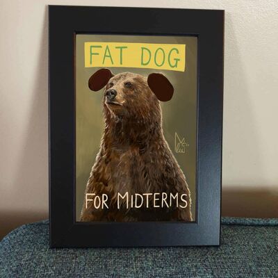 Fat Dog for Midterms - Framed 4x6" Print - Community TV show