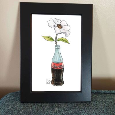 Georgia Cherokee Rose in Coca-Cola bottle Framed 4x6" print