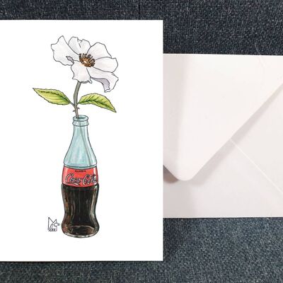 Georgia Cherokee Rose in Coca-Cola bottle Greeting card