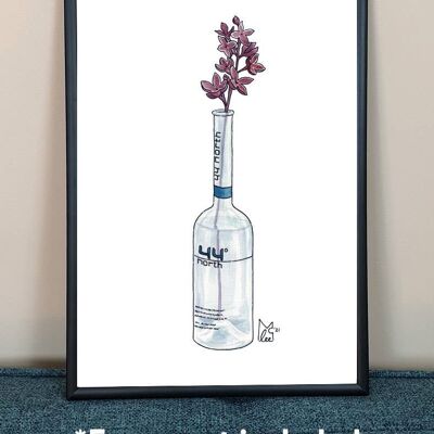 Idaho Syringa in 44 Degrees Huckleberry vodka Art Print - A3 paper size