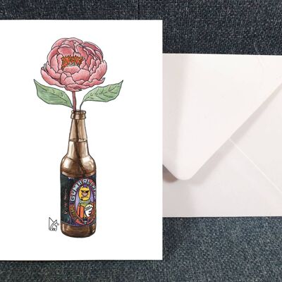 Indiana Peony in 3 Floyds Gumballhead beer Greeting card