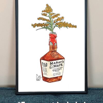 Kentucky Goldenrod in Makers Mark Art Print - A4 paper size