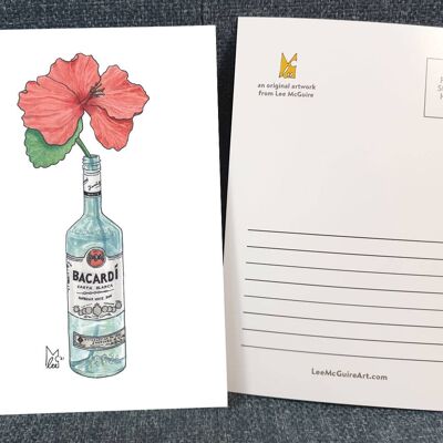 Puerto Rico Flor de Maga in Bacardi A6 Postcard