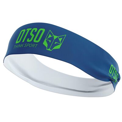 Fascia per capelli OTSO Sport blu elettrico / verde fluo 10 cm / taglia M