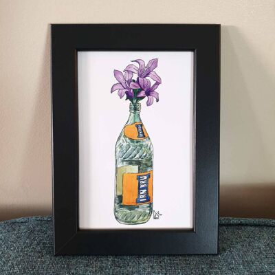 Purple flowers in Iron Brew Glass Framed 4x6" print