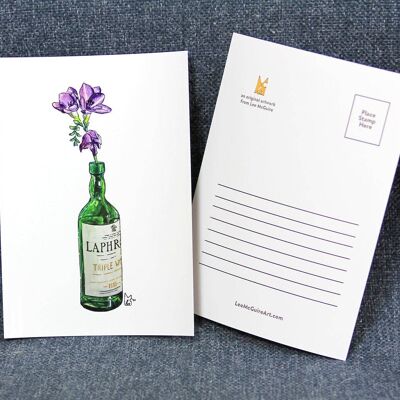 Purple flowers in Laphroaig A6 Postcard