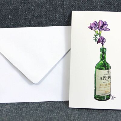 Purple flowers in Laphroaig Greeting card
