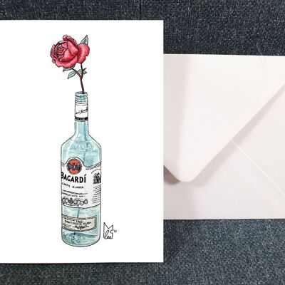 Rose in Bacardi Greeting card