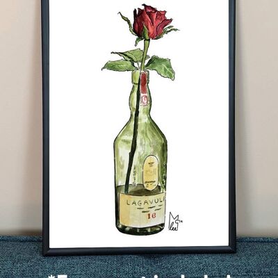 Rose in Lagavulin Art Print - A4 paper size