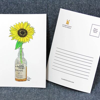 Sunflower in Balvenie A6 Postcard