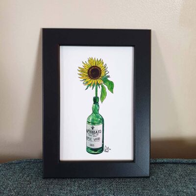 Sunflower in Laphroaig Framed 4x6" print