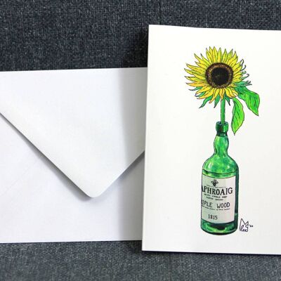 Sunflower in Laphroaig Greeting card