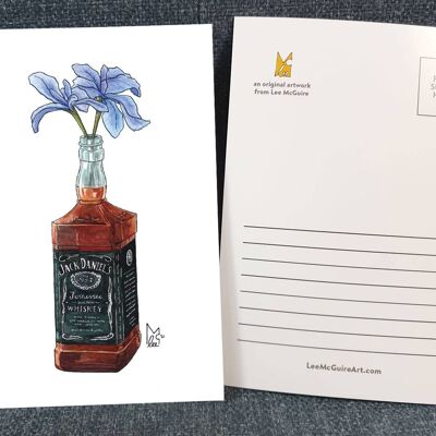 Tennessee Iris in Jack Daniels Whiskey A6 Postcard