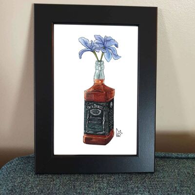Tennessee Iris in Jack Daniels Whiskey Framed 4x6" print