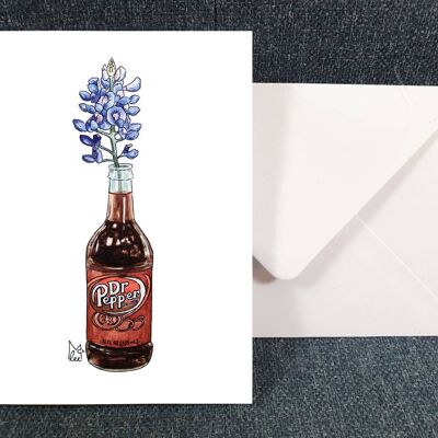 Texas Bluebonnet in Dr Pepper Greeting card