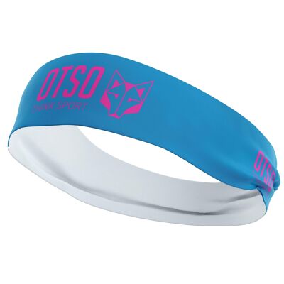 OTSO Sport Stirnband Hellblau / Fluo Pink 10 cm / Größe M.