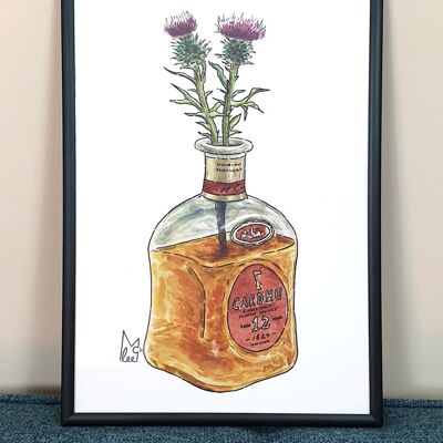 Thistles in Cardhu Art Print - A3 paper size