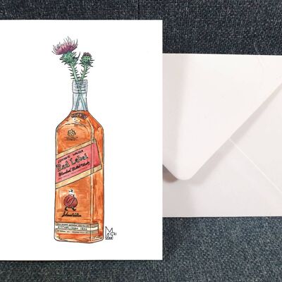 Thistles in Johnnie Walker Red Label Greeting card