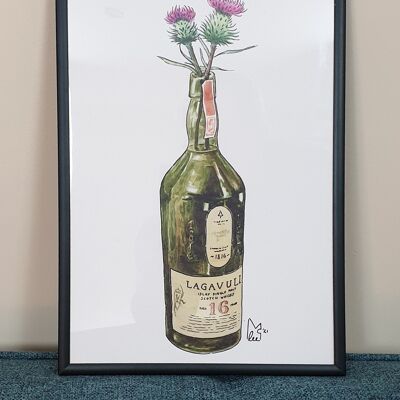 Thistles in Lagavulin Art Print - A4 paper size