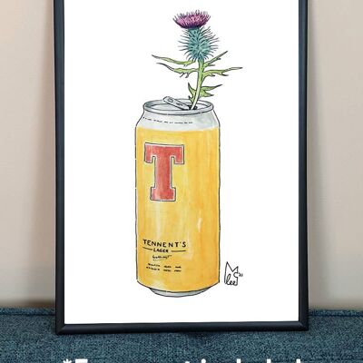 Thistles in Tennents Art Print - A4 paper size