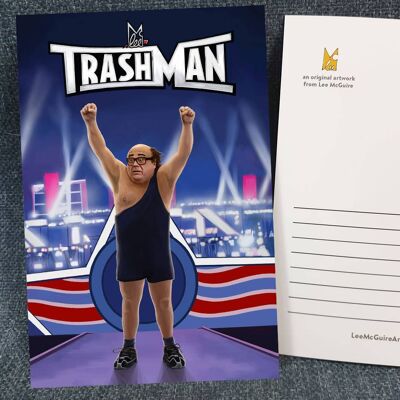 Trashman - Its Always Sunny in Wrestlemania postcard