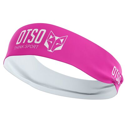 OTSO Sport Stirnband Fluo Pink / Weiß 10 cm / Größe M.
