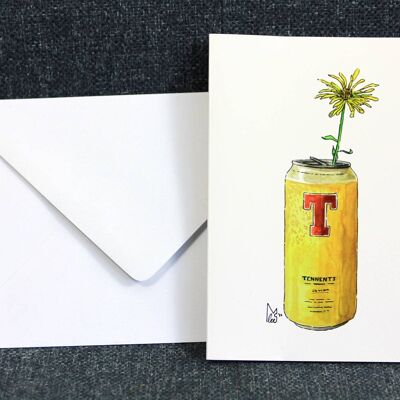 Yellow flower in Tennents Greeting card