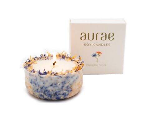 Soy Wax Candle With Cornflower and Marigold Petals 250 g
