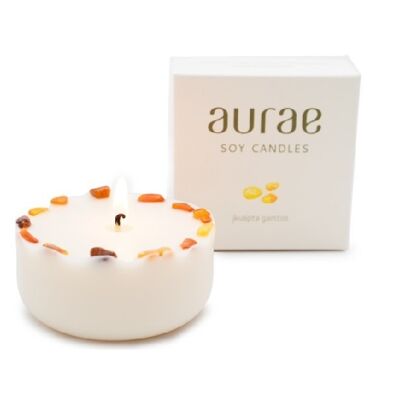 Soy Wax Candle With   Amber pieces 250 g