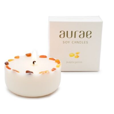 Bougie Cire de Soja Avec Morceaux d'Ambre 250 g