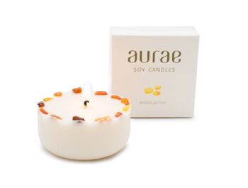 Bougie Cire de Soja Avec Morceaux d'Ambre 250 g 1